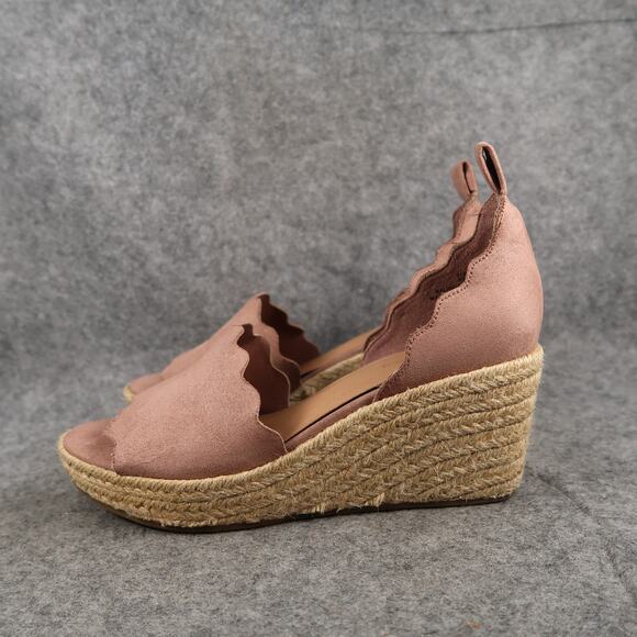 Maurices Shoes Womens 7 Espadrille Sandals Platform Wedge Hayley Scallop Edges - Picture 5 of 12